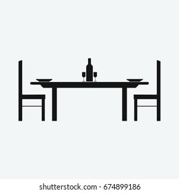 dinning table icon vector