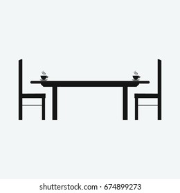 Dinning Table Icon Vector