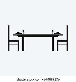 Dinning Table Icon Vector