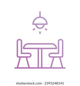 Esstischsymbol mit weißem Hintergrund, Vektorgrafik