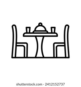 dinning table icon with white background vector stock illustration