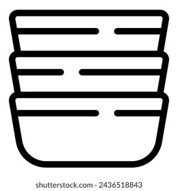 Dinning utensils icon outline vector. Cooking vessels. Oven glassware forms