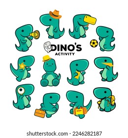 Dino Activity Character Graphic Vector