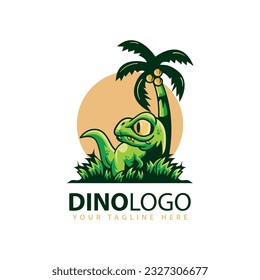 Dino adventure mascot logo design vector illustration.