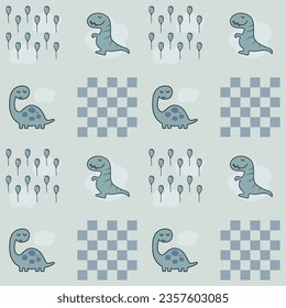 dino and baloon kids pattern