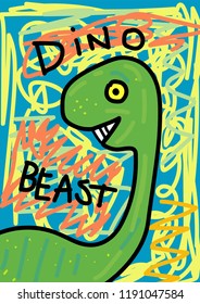 dino beast,t-shirt design vector illustration