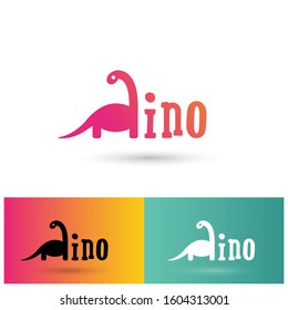 Dino & Brontosaurus Logo. Symbol & Icon Vector Template.