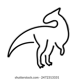 dino brush strokes on a white background. Vector illustration.