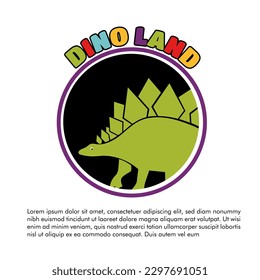 dino cartoon logo template for kids