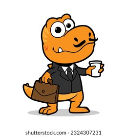 Dino Cartoon in Suit Character