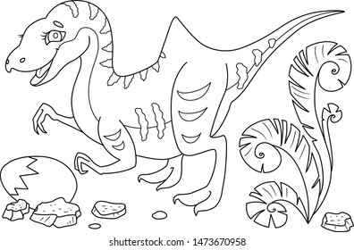 Dino Coloring book. Reptile Vector illustration, coloring page for kids. Animals cartoon. Monster outline. Animals coloring page. Animals vector. 