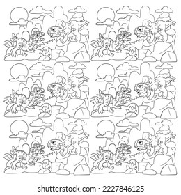 dino coloring page vector illustration