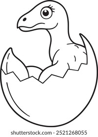 dino coming out of its egg Illustration 