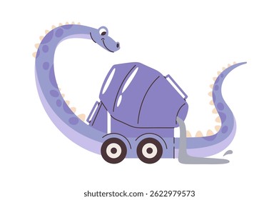 Dino concrete mixer hand drawn
