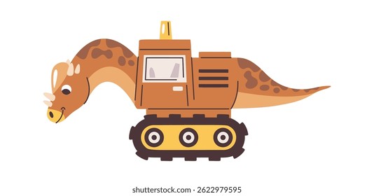 Dino maquinário de construção desenhado à mão