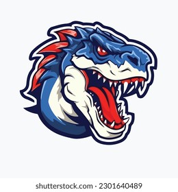 Dino Dinosaur Mascot Sport Vector Animal Illustration Design Monster Jurassic Wild logotype badge