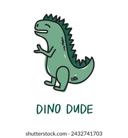 Dino Dude Tyrannosaurus Rex Illustration