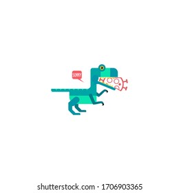 Dino eat Coronavirus illustration design