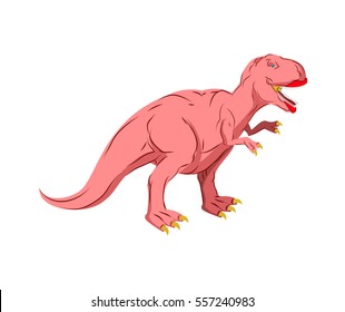 Dino Female. Pink Dinosaur isolated. Ancient predator Tyrannosaurus