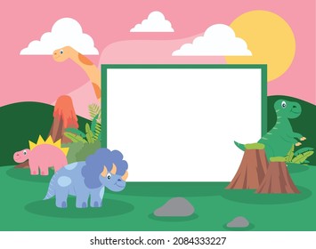 dino frame poster on nature