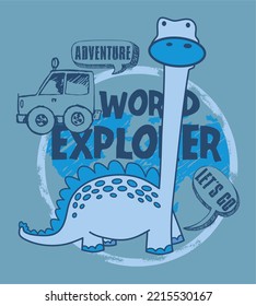 Dino funny and cool vector shirt design. 
