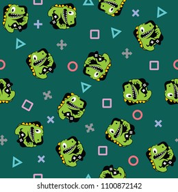 Dino Games Seamless Pattern Vector