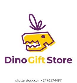 Dino Gift Store Flat Minimalist Logo Design