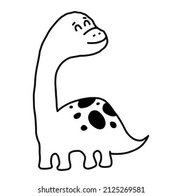 Dino Hand drawn black adorable animal. animal icon