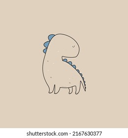 Ilustración vectorial dibujada a mano por Dino. Huella de dinosaurios. Para ropa, camisetas, afiches, pegatinas.