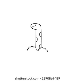 dino head doodle illustration vector