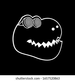 Plantilla de diseño vectorial de icono de cabezal Dino