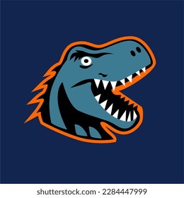 Dino head roar vector hand drawn 