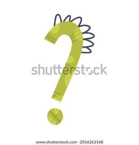 Dino Interrogation Mark with Spikes as Punctuation Sign Vector Illustration