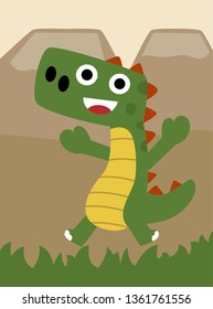 dino in jurassic world,vector dino,animals illustration.vector cartoon for kids
