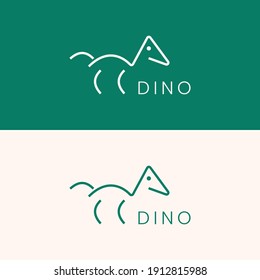 dino logo design simple modern concept outline vector, eps 10