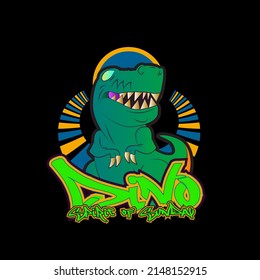 dino logo illustration design for sukajan is mean japan traditional cloth or t-shirt with digital hand drawn Embroidery Men T-shirts Summer Casual Short Sleeve Hip Hop T Shirt Streetwear