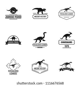 Dino logo set. Simple set of 9 dino vector logo for web isolated on white background