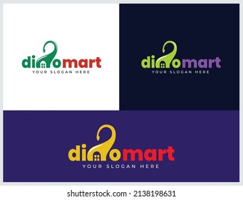 Logo de Dino Mart Comprando el estilo del logotipo de los dinosaurios de las grandes Mart 