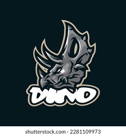 Dino mascot logo design with modern illustration concept style for badge, emblem and tshirt printing. Dinosaurus illustration.