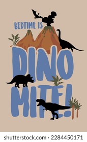 Dino mite mountain hand drawn for graphic tshirt and others