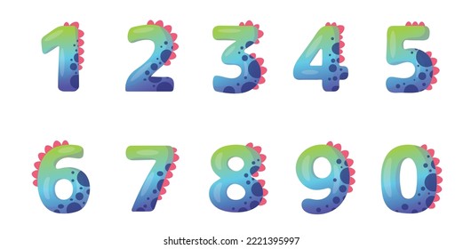 Dino numbers for kids vector 