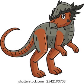 Dino Pachycephalosaurus Clipart de color de dibujos animados