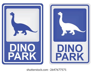 Sinal Dino Park. ilustração vetorial