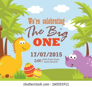  Dino party invitation