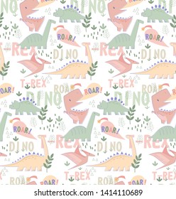 Dino pattern seamless cartoon design