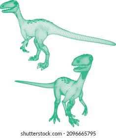 Dino posa vector de dinosaurio poligonal