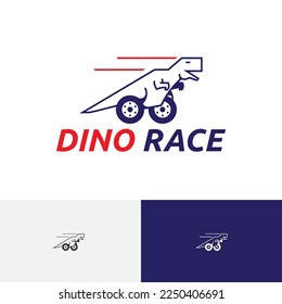 Dino Race Dinosaur Car Auto Service Automotive Vehicle Logo