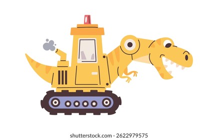 Dino raptor construction machinery doodle