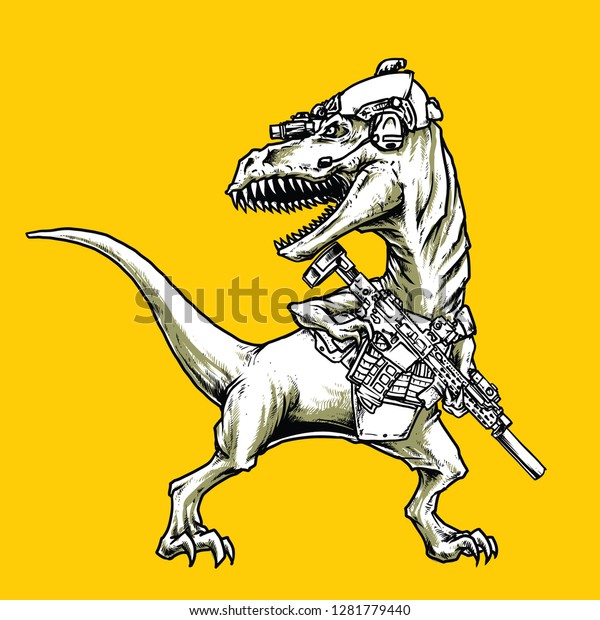 dinosaur soldier art