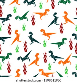 dino repeated seamless pattern vector